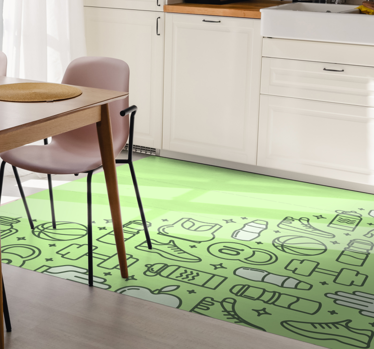 Tapete vinílico criança apetrechos de fitness - TenStickers