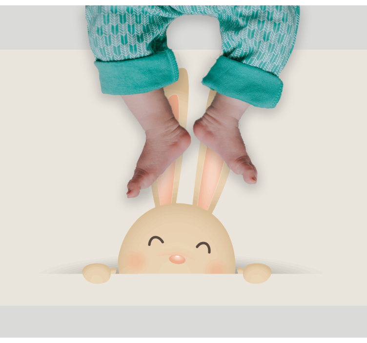 Tapete vinílico criança cara de coelho feliz - TenStickers