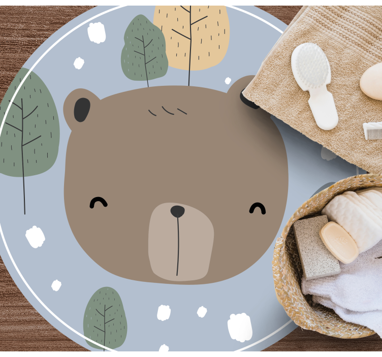 Tapete vinílico criança cara de urso feliz - TenStickers