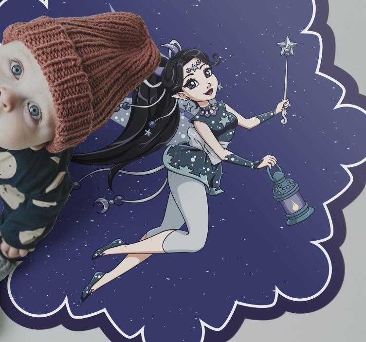 Tapete vinílico criança céu noturno de fadas - TenStickers