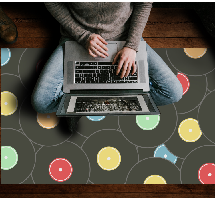 Tapete vinílico juvenil discos de vinil vibrantes - TenStickers