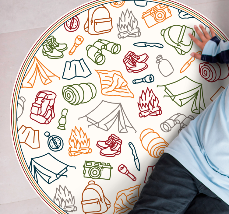 Tapete vinílico criança ícones de equipamentos de aventura - TenStickers