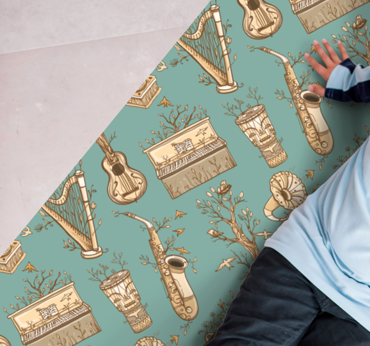 Tapete vinílico criança ideia de instrumentos musicais - TenStickers