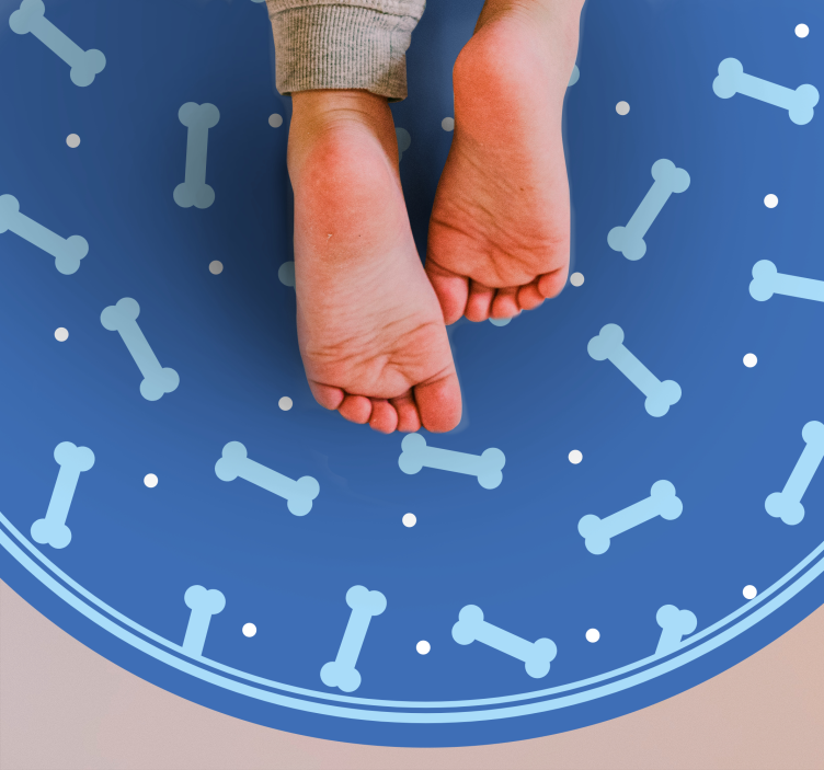 Tapete vinílico redondo jogo de padrões ósseos - TenStickers