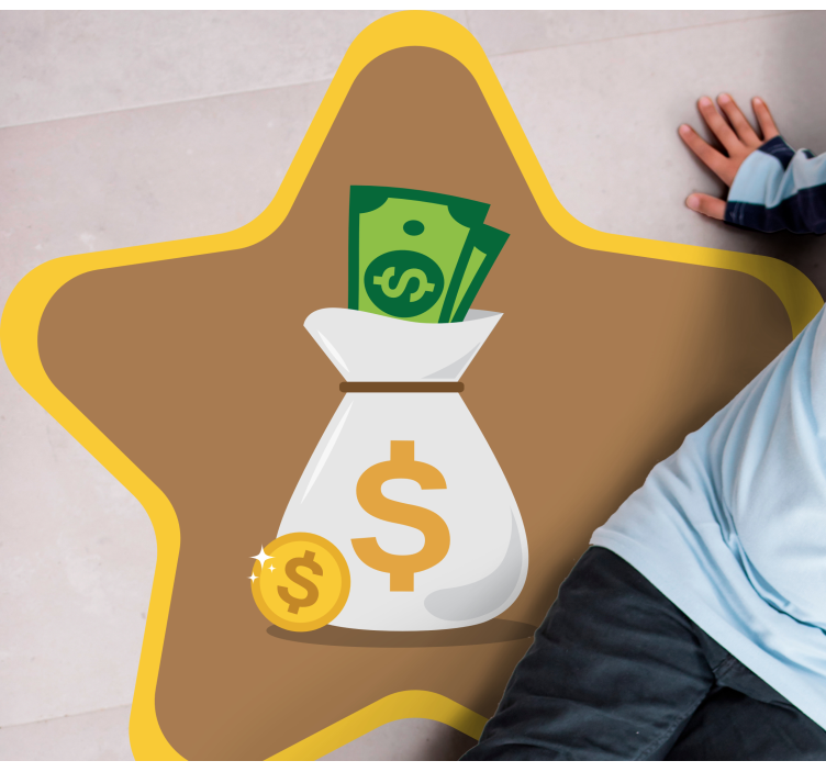 Tapete vinílico criança logotipo da bolsa de dinheiro - TenStickers