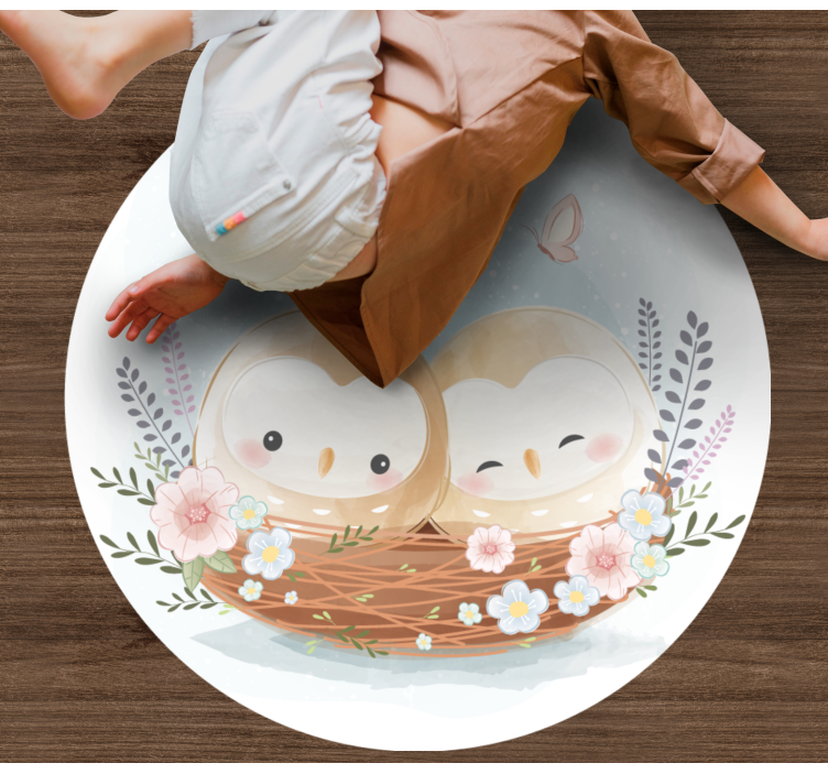 Tapete vinílico quarto casal ninho de coruja - TenStickers