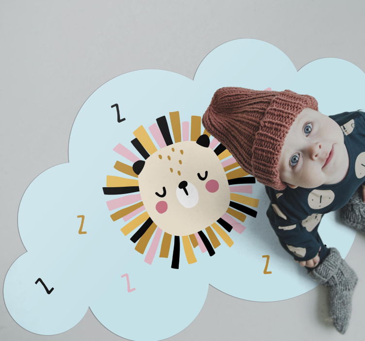 Tapete vinílico criança nuvem de leão sonolenta - TenStickers