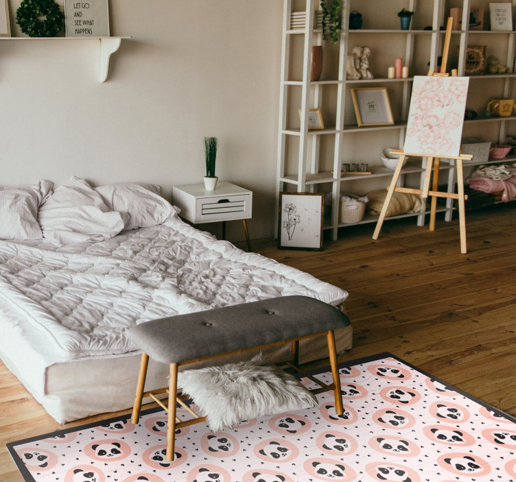 Tapete vinílico de animais rostos de bebês pandas - TenStickers