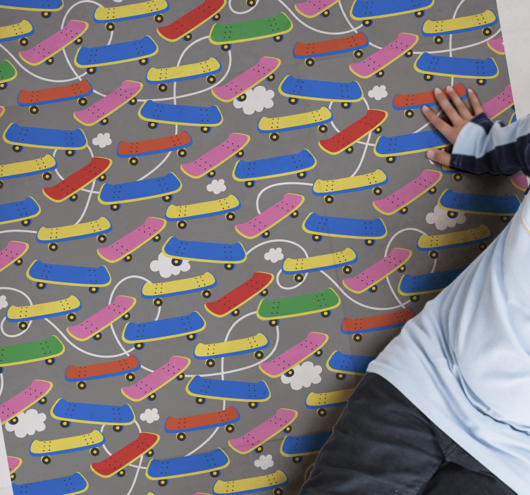 Tapete vinílico criança padrão de skate - TenStickers