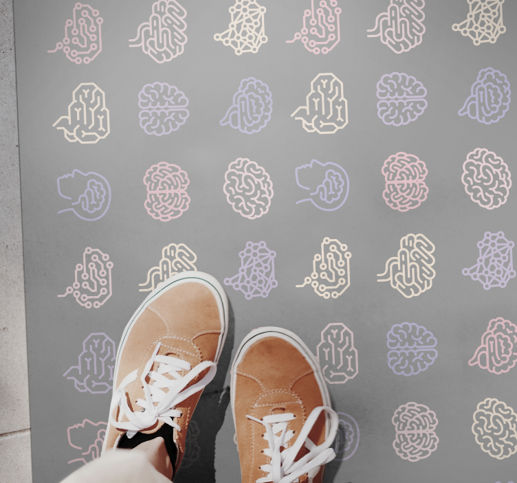 Tapete vinílico criança padrões cerebrais educacionais - TenStickers