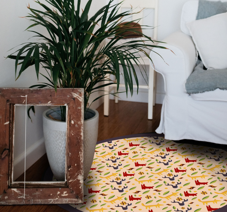 Tapete vinílico criança animais coloridos da floresta - TenStickers