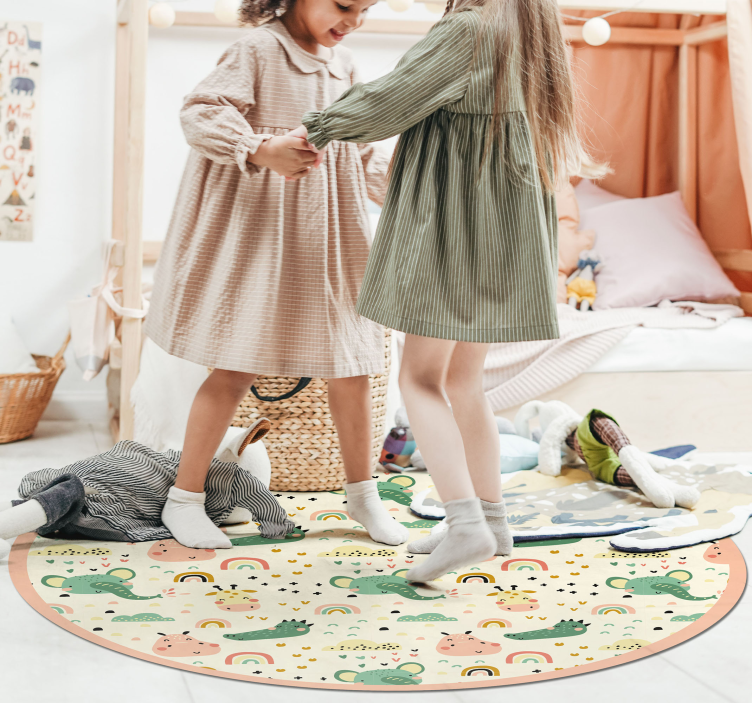 Tapete vinílico criança padrão animal nórdico - TenStickers