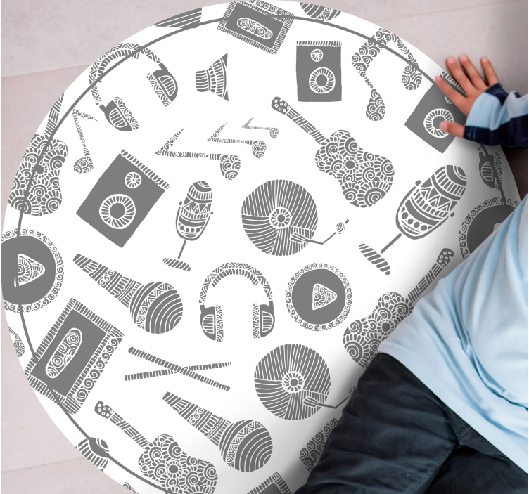 Tapete vinílico criança padrões de instrumentos musicais - TenStickers
