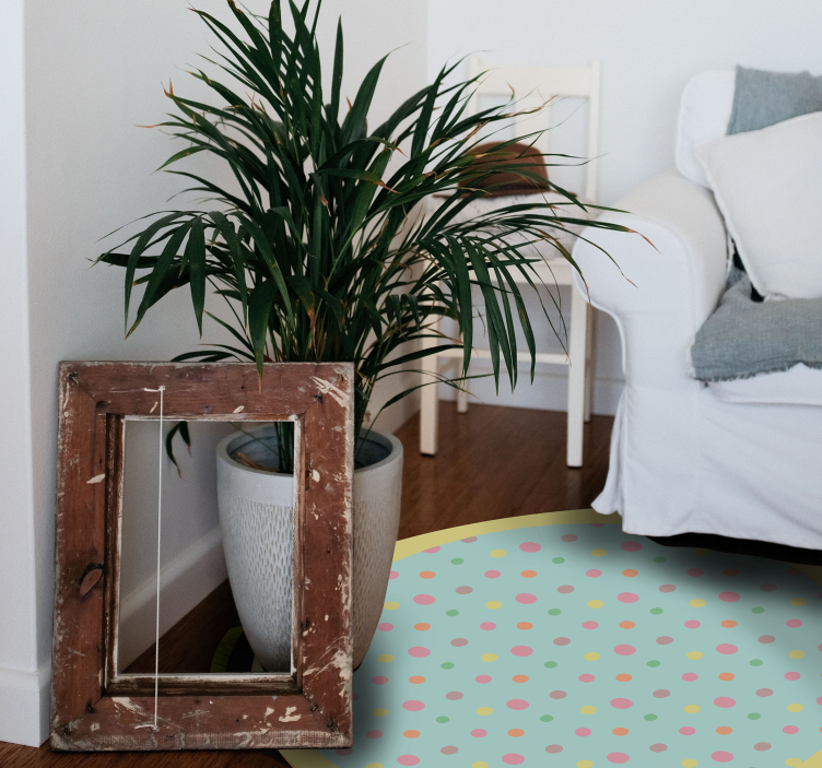 Tapete vinílico sala de estar pontos vibrantes e irregulares - TenStickers