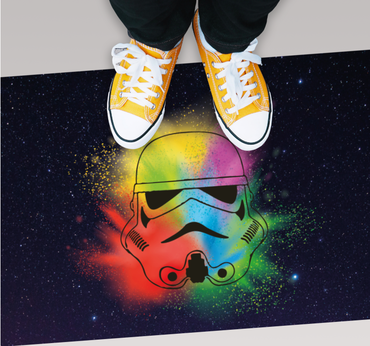 Tapete vinílico criança rosto colorido de stormtrooper - TenStickers