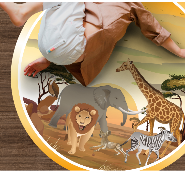 Tapete vinílico de animais aventura no safari - TenStickers