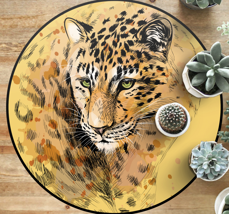 Tapete vinílico de animais cara de leopardo - TenStickers