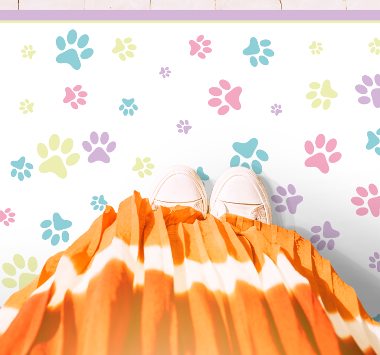 Tapete vinílico estampa de animal estética da pegada - TenStickers