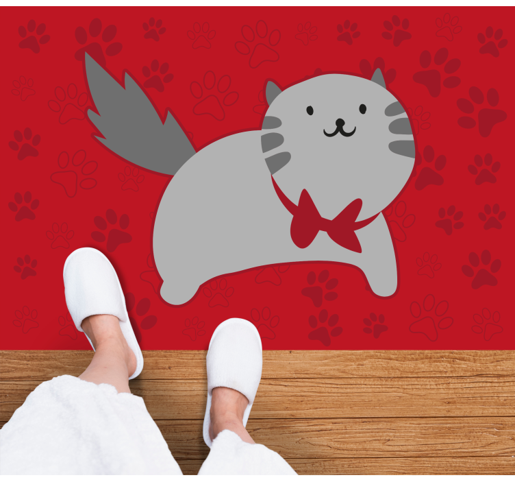 Tapete vinílico de animais ilustração de gato alegre - TenStickers