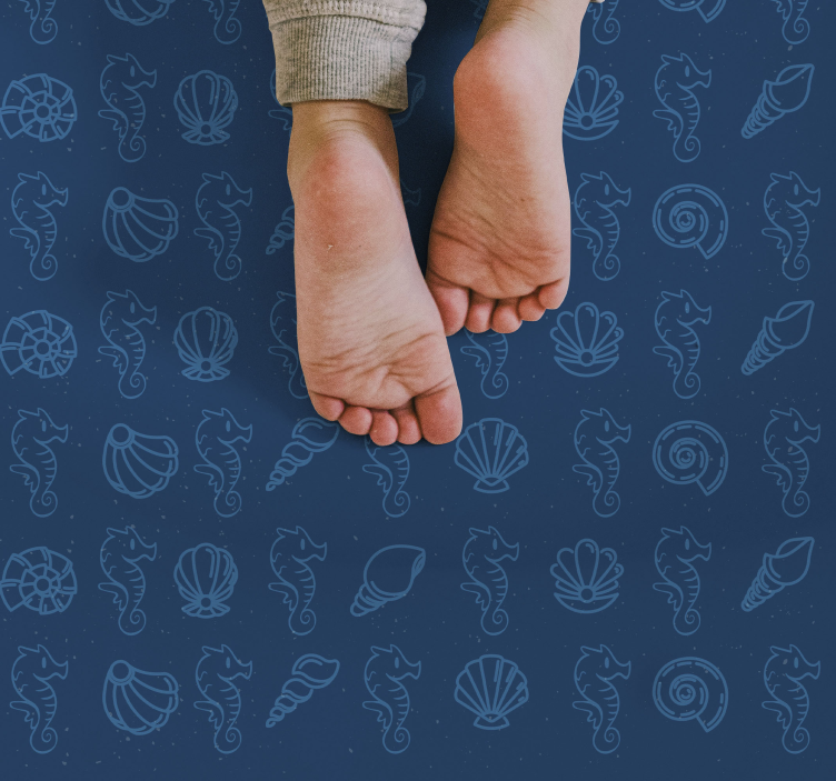 Tapete vinílico de animais ilustração de motivos marinhos - TenStickers