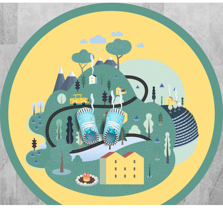 Tapete vinílico de estradas jornada paisagística lúdica - TenStickers