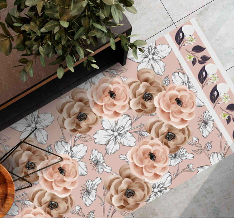 Tapete vinílico flores e plantas elegância botânica floral - TenStickers
