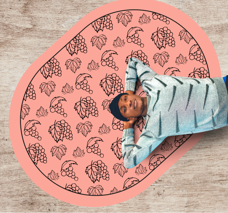 Tapete vinílico flores e plantas padrão de uva botânica - TenStickers