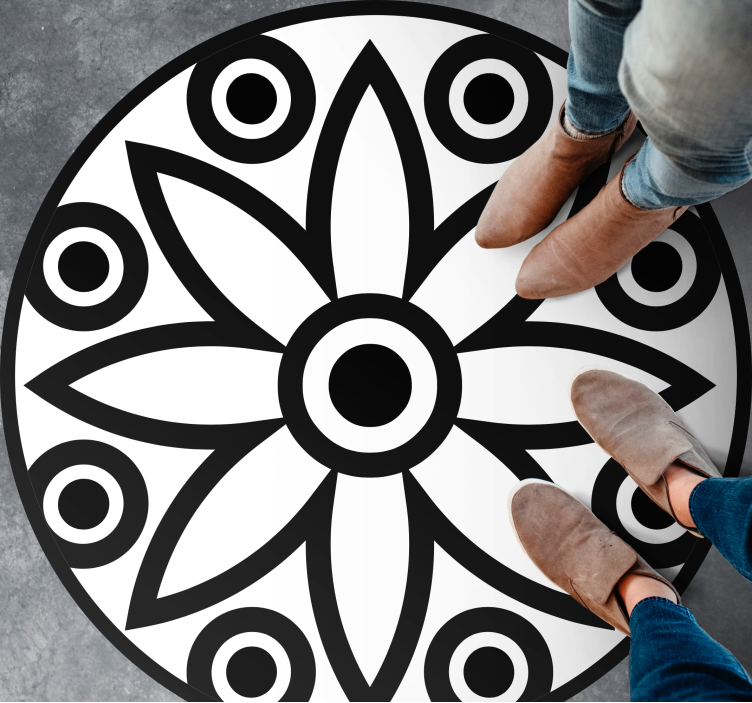 Tapete vinílico geométricas desenho de mandala circular - TenStickers