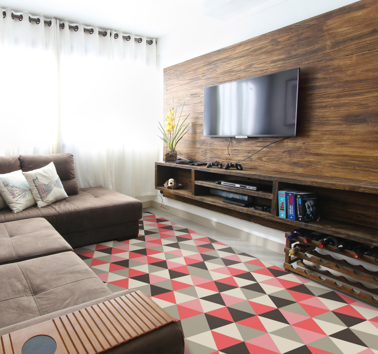 Tapete vinílico geométricas matriz triangular cubista - TenStickers