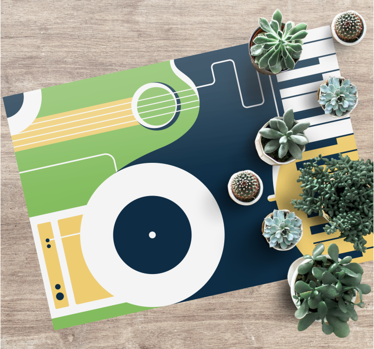 Tapete vinílico retangular motivo de instrumento musical - TenStickers