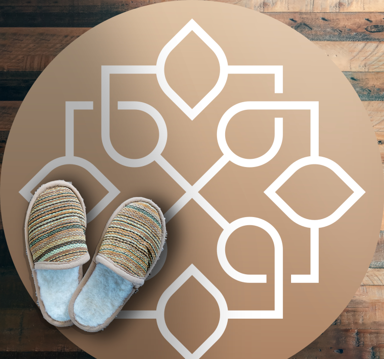 Tapete vinílico de mandala motivo marrom e branco - TenStickers