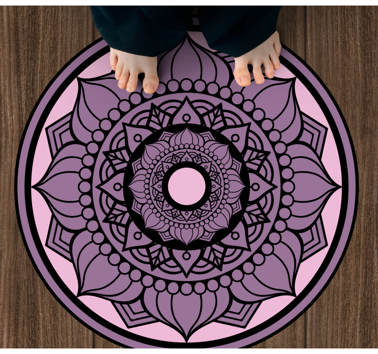 Tapete vinílico de mandala padrão floral circular - TenStickers