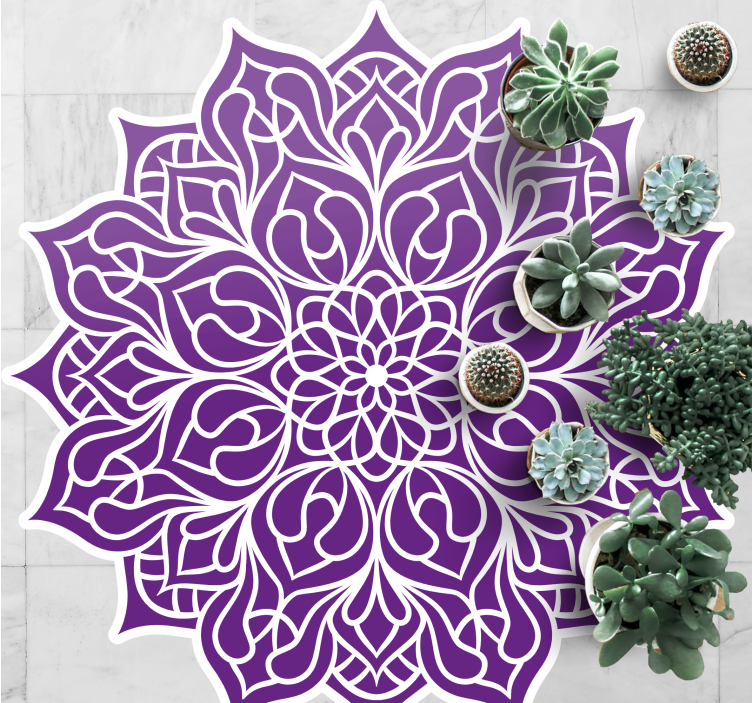 Tapete vinílico de mandala padrão roxo elegante - TenStickers