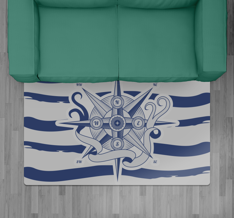 Tapete vinílico de mapa mundial bússola náutica - TenStickers