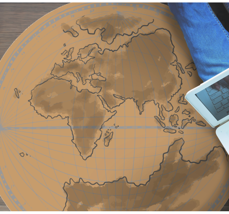 Tapete vinílico de mapa mundial contorno do mapa global - TenStickers