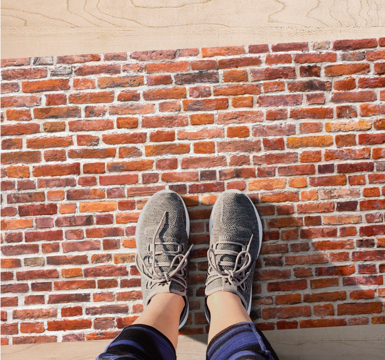 Tapete vinílico de pedras visual rústico vermelho - TenStickers