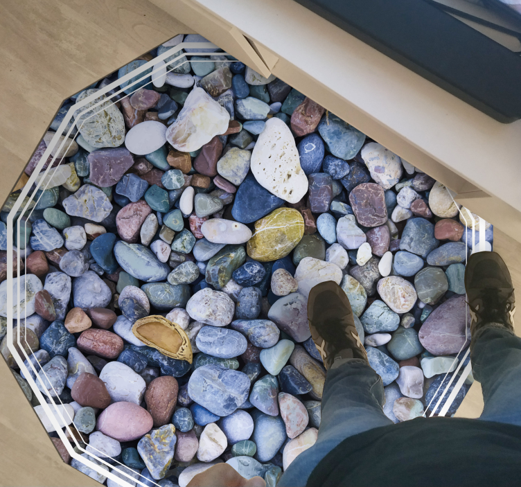 Tapete vinílico de pedras ilusão de seixo - TenStickers