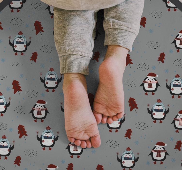 Tapete vinílico do Natal motivo festivo de pinguim - TenStickers