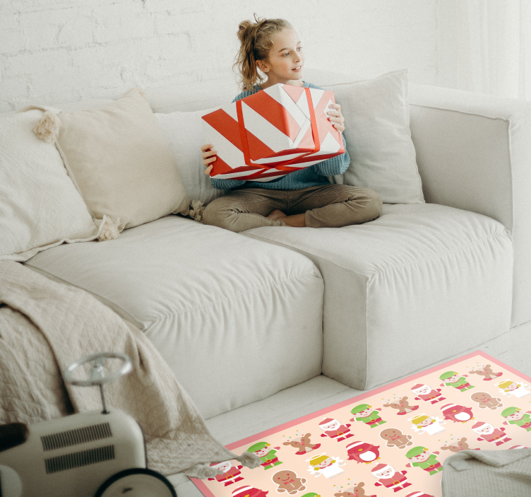 Tapete vinílico do Natal personagens festivos - TenStickers