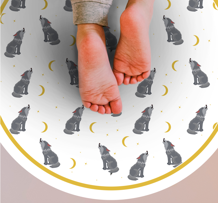 Tapete vinílico estampa de animal padrão de lua de lobo - TenStickers
