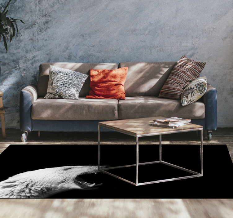 Tapete vinílico de animais perfil do urso polar - TenStickers