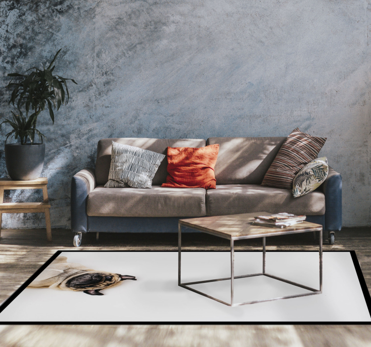 Tapete vinílico de animais desenho de retrato de pug - TenStickers