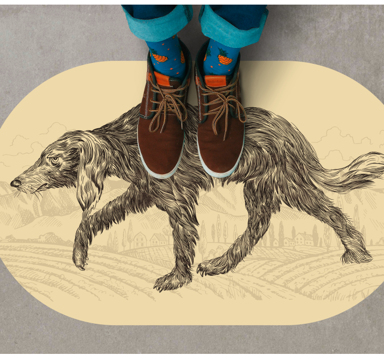 Tapete vinílico de animais silhueta canina elegante - TenStickers