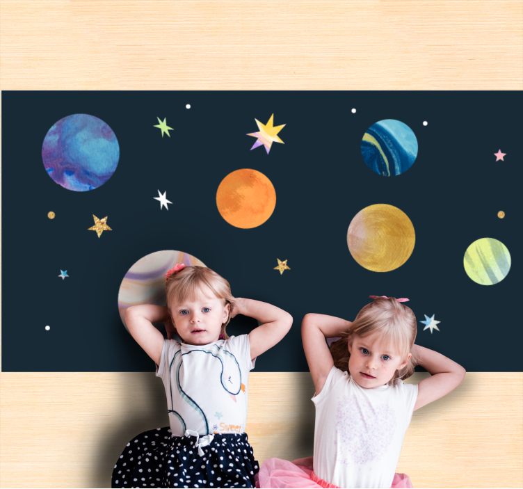 Tapete vinílico com estrelas espaço cósmico - TenStickers