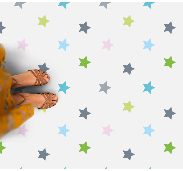 Tapete vinílico estrelas cores minimalistas - TenStickers