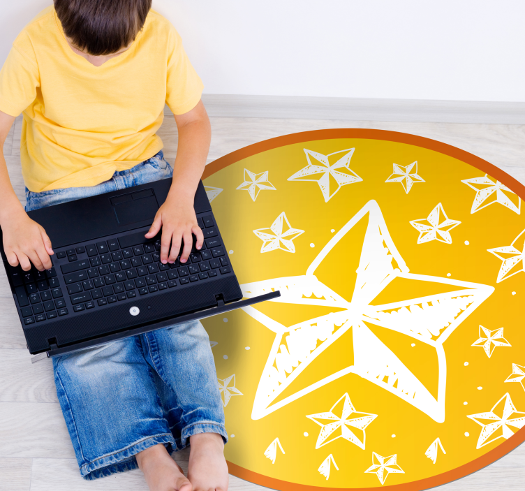 Tapete vinílico estrelas tema amarelo estrelado - TenStickers