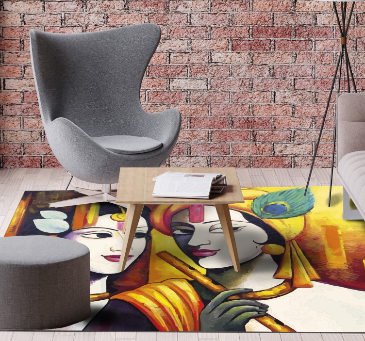 Tapete vinílico sala de estar essência cultural - TenStickers