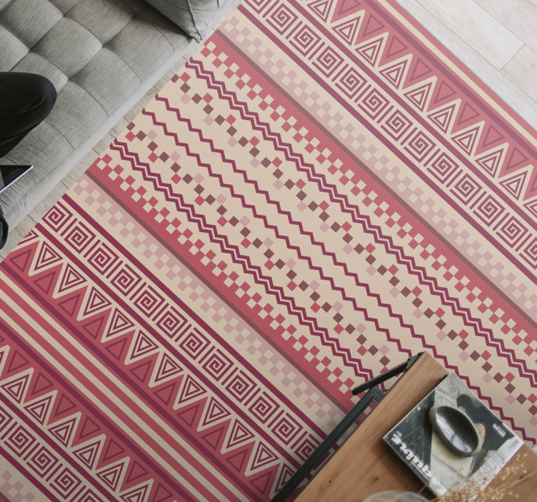 Tapete vinílico etnicas kilim listrado rosa - TenStickers