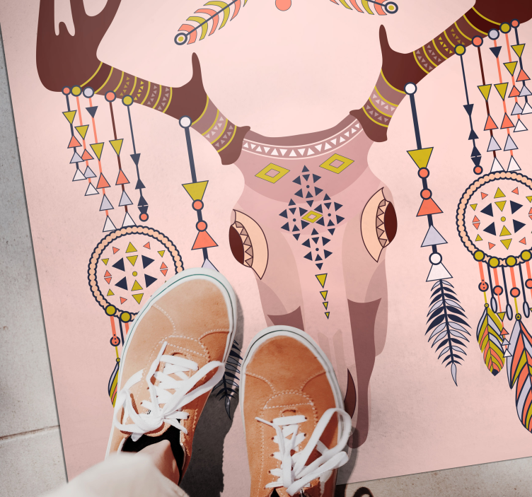 Tapete vinílico etnicas motivo de chifre elegante - TenStickers