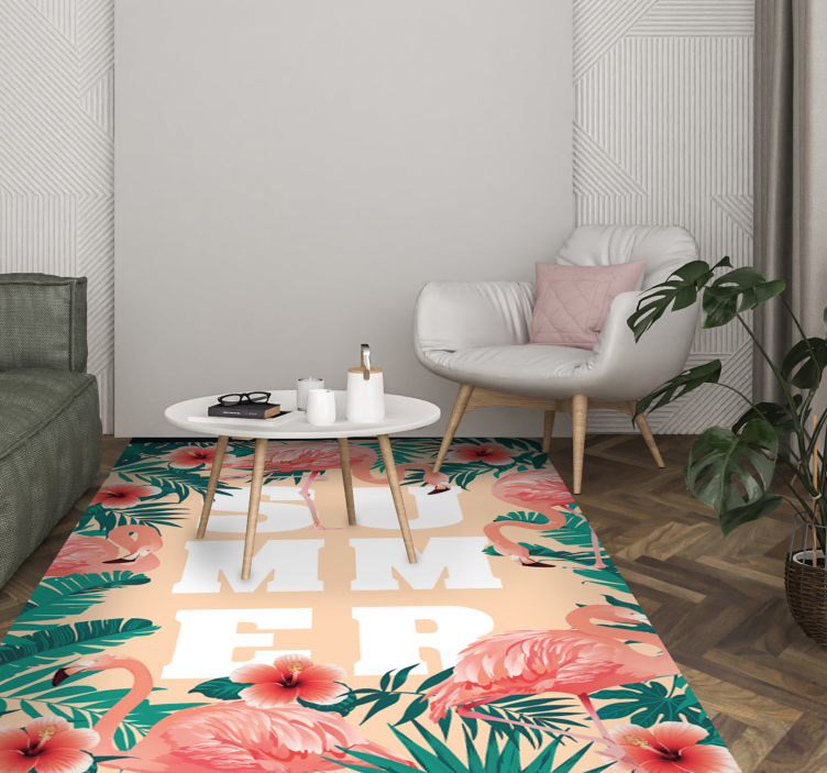 Tapete vinílico eventos tema flamingo de verão - TenStickers